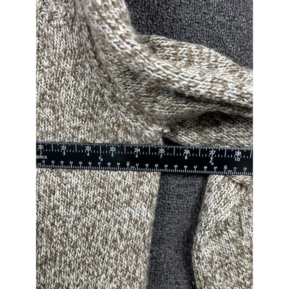 Rockingham Knit Sweater Mens Size XXL Beige Button Up Mock Turtle Neck 1/4 - Picture 8 of 8